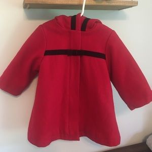 EUC Toddler Girl’s red wool blend coat